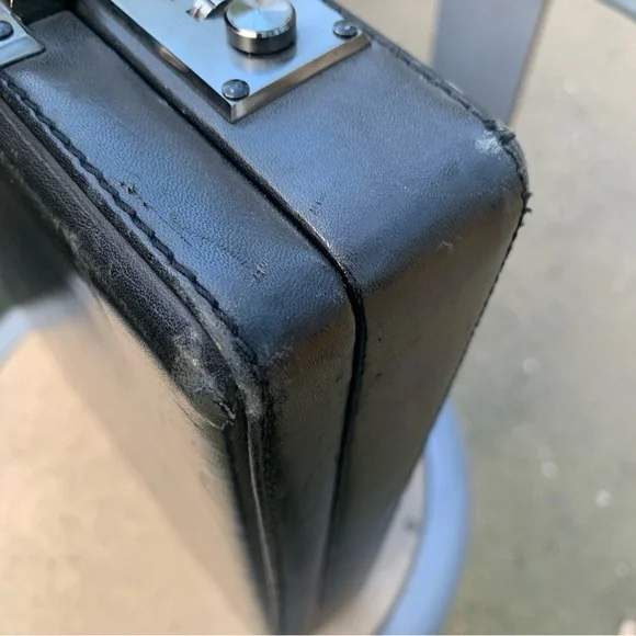 Classic Vintage Leather Combination Briefcase -CROUCH & FITZGERALD 16x13x3
